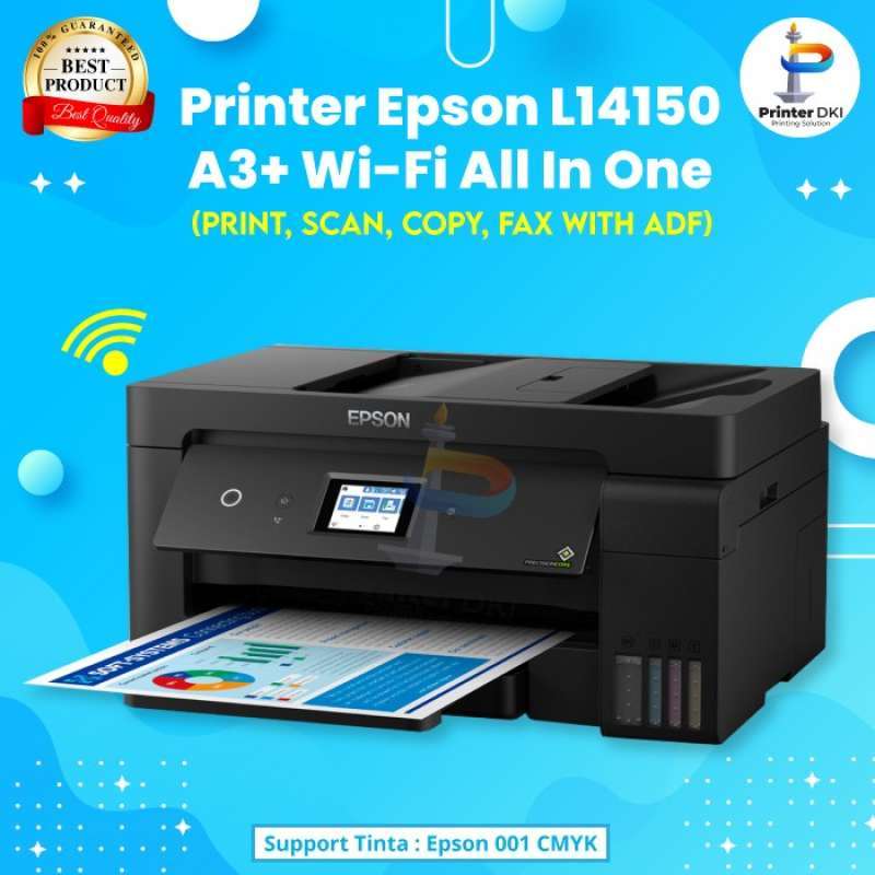 Promo Printer Epson L14150 Print A3+ A3 Scan Copy F4 Adf Wifi Wireless ...