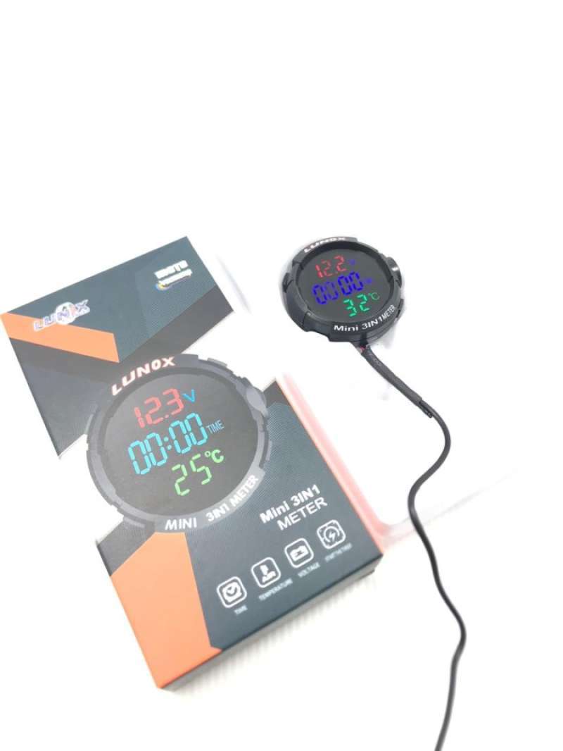 Jual VOLTMETER DIGITAL MINI 3IN1 BULAT LUNOX di Seller Ada Semua Shop