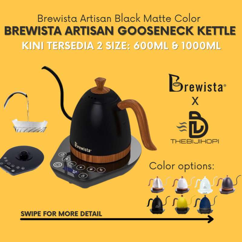 Jual Brewista Kettle Black Matte Electric Gooseneck Kettle 600 Ml Di