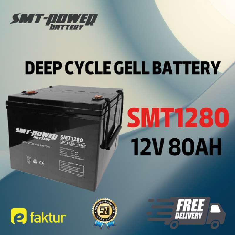 Jual SAMOTO Battery 12V 80AH Baterai Aki Kering UPS VRLA SMT POWER ...