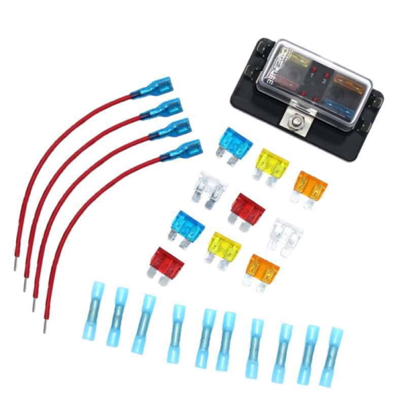 Promo Automotive 4Way ATO Fusebox Fuse Holder Block With Fuses