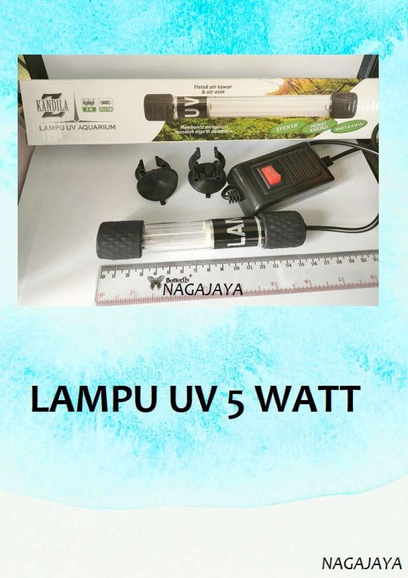 Jual lampu uv 5 watt lampu anti lumut aquarium dan kolam Kandila uv 5