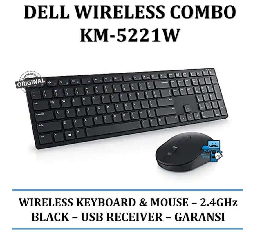 Jual Keyboard + Mouse Dell KM5221W Wireless Combo Keyboard and Mouse di