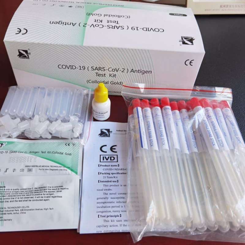 âˆš Swab Antigen Covid-19 Test Kit Anhui Deepblue 1 Box Isi