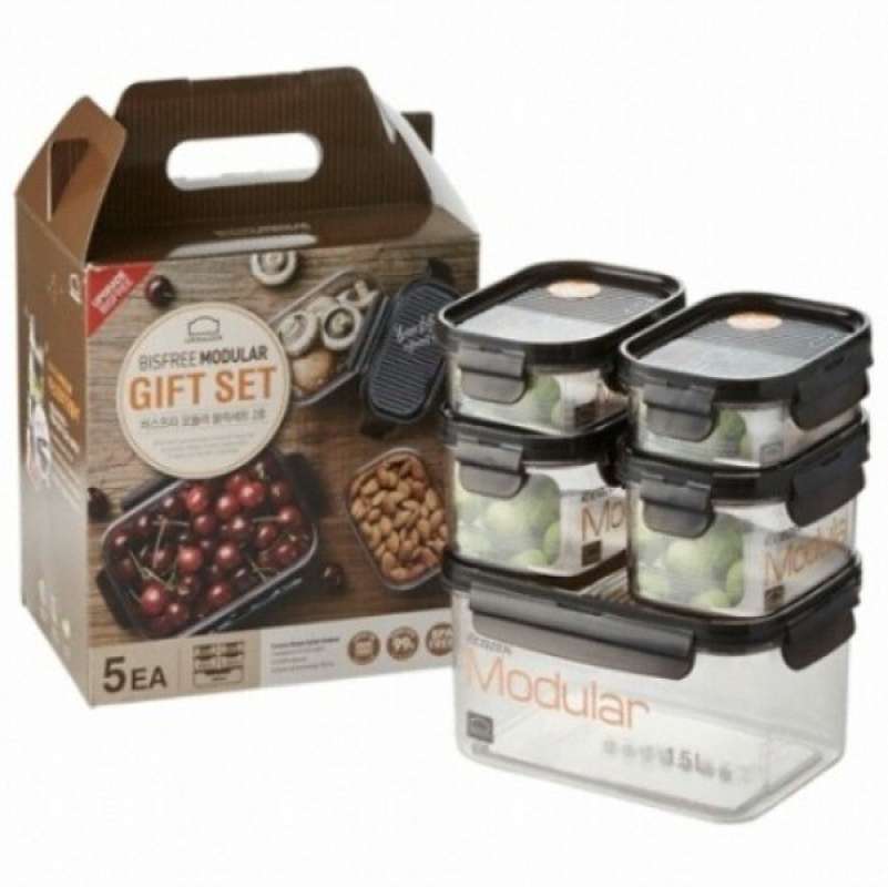 Promo Locknlock Gift Set Bisfree Modular Block 5p Set Lbf405s5 Diskon