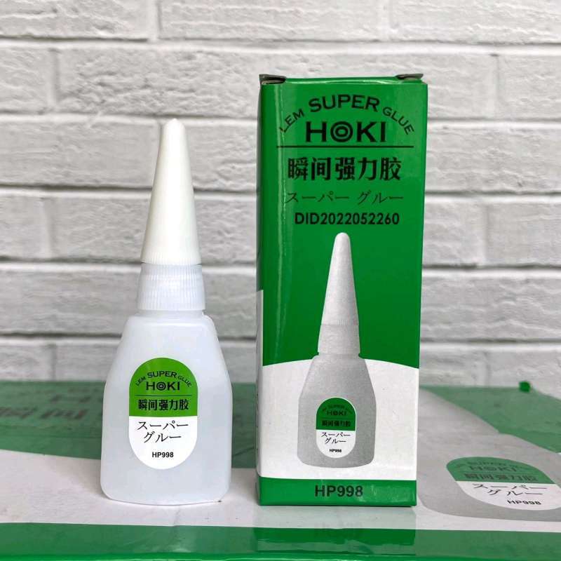 Promo LEM SUPER GLUE HOKI HP998 9GRAM DUS HIJAU LEM KOREA BESI CAIR