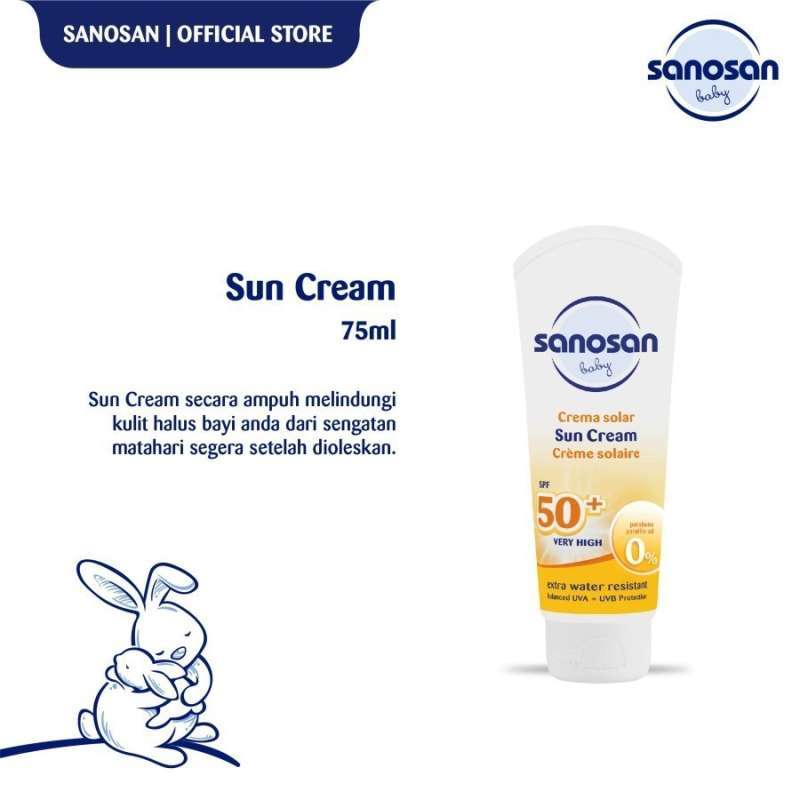 Jual SANOSAN Baby Sun Cream SPF50+ 75mlSunblock Baby Wajah Badan di