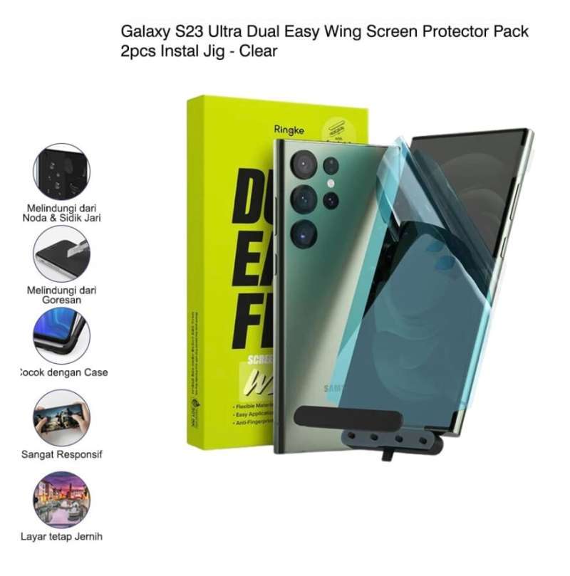 Promo Ringke Galaxy S23 Ultra Dual Easy Wing Screen Protector Instal