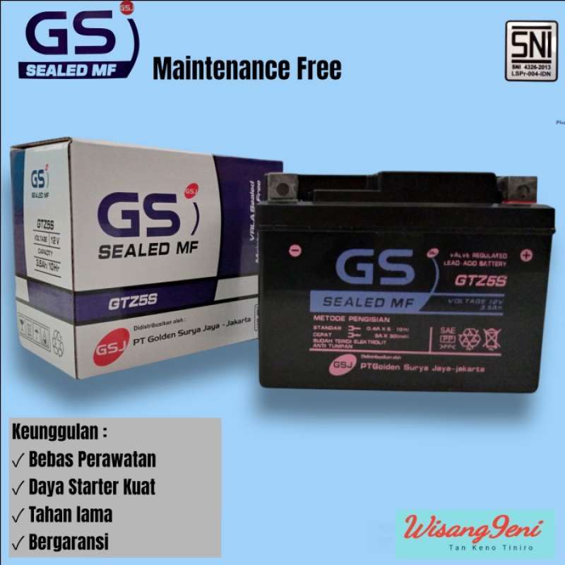 Promo Aki Motor Honda Beat Karbu Fi Esp Vario 110 Aki Kering 4 Ah