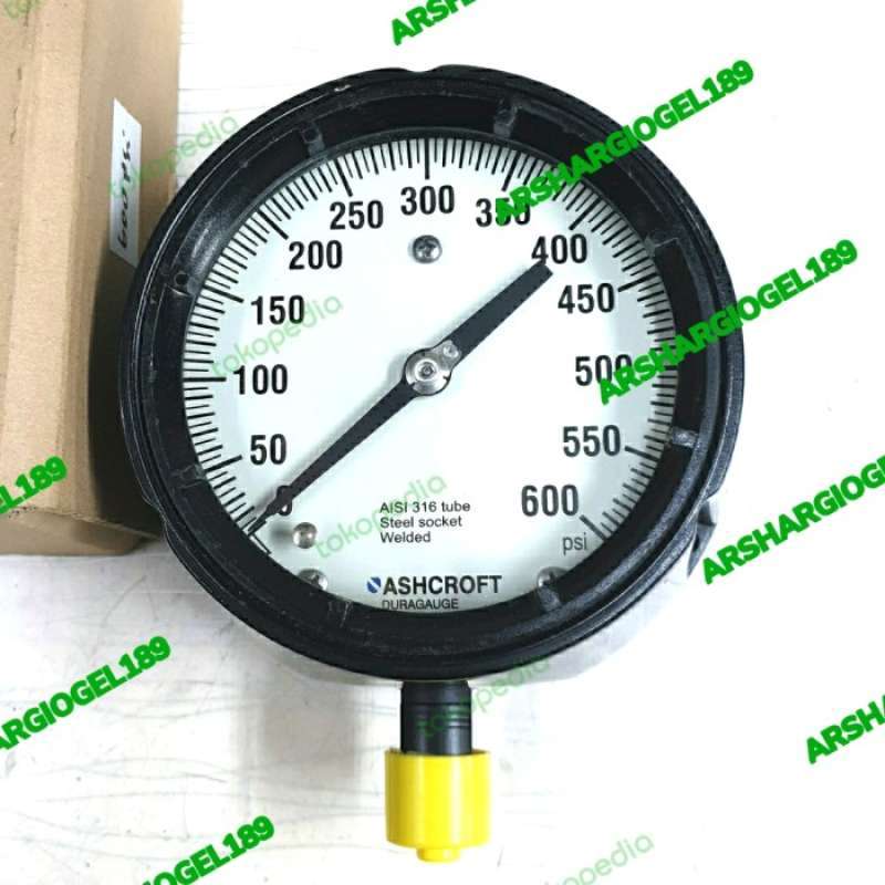 Promo Pressure Gauge Ashcroft 600psi, Body Phenolic 4.5Bottom G1/2