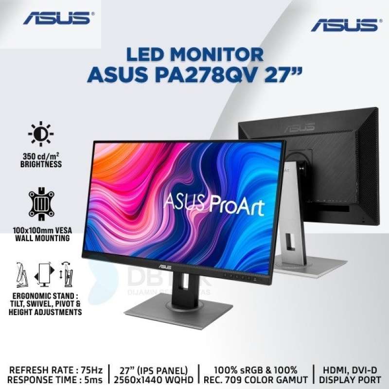 Jual ASUS PA278QV 27 Inch LED IPS WQHD 2K 2560x1440p Professional