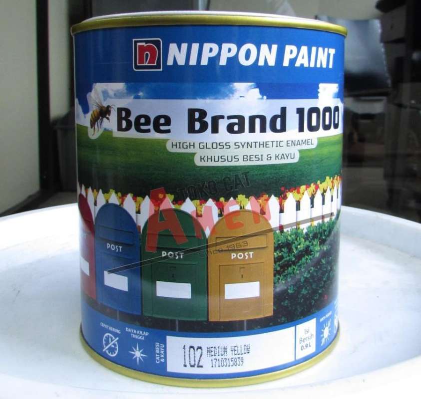 Jual NIPPON PAINT BEE BRAND 1000 0.9L / CAT KAYU DAN BESI RESIN ALKYD