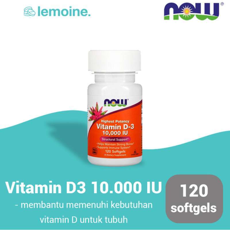 Promo Now Vitamin D3 10000 120 Softgels Diskon 33% di Seller Anes ...