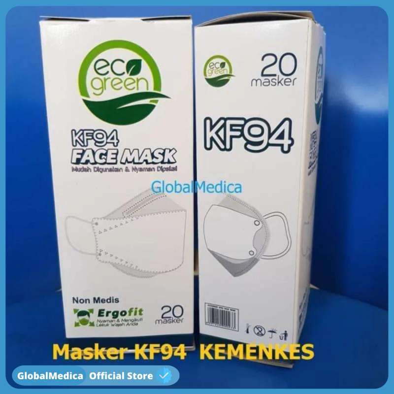 Jual ECO GREEN MASKER KF94 BOX 20 PCS di Seller Global Medica