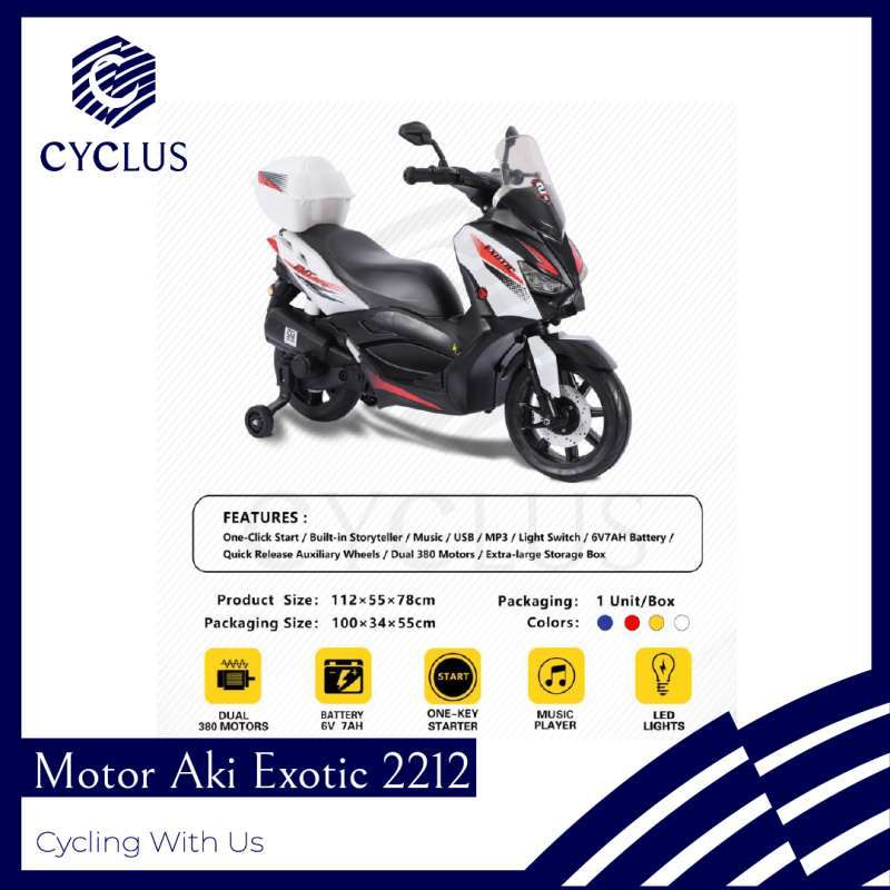 Jual Sepeda Motor Aki Mainan Anak Exotic Emt-2212 2212 Nmax Xmax Murah