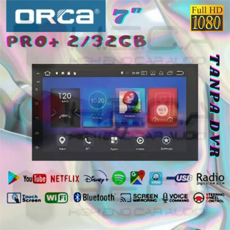 Promo ORCA ADR9988 PRO+ Tanpa DVR Android 7 Head Unit Double Din Tape