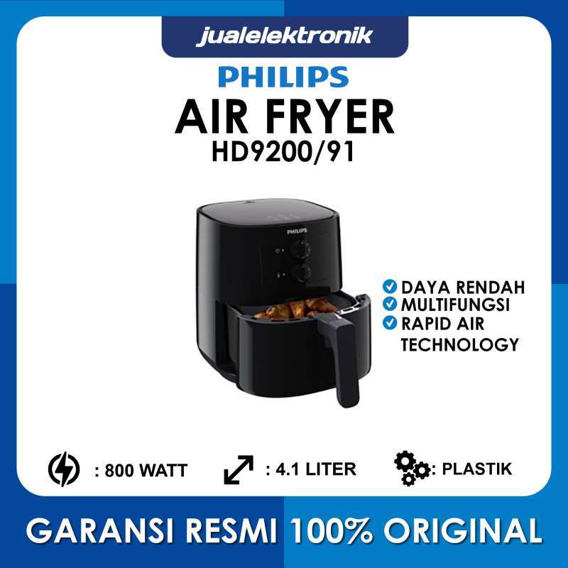 Jual Philips HD9200/91 Air Fryer Low Watt 800 Watt Rapid Air
