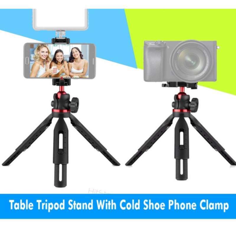 Jual Table Tripod Handphone Camera Mini Tripod Cold Shoe Phone Clamp di