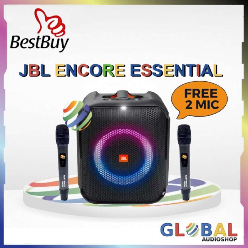 Promo JBL Party Box Encore Essential Free Wireless MIc Partybox Karaoke