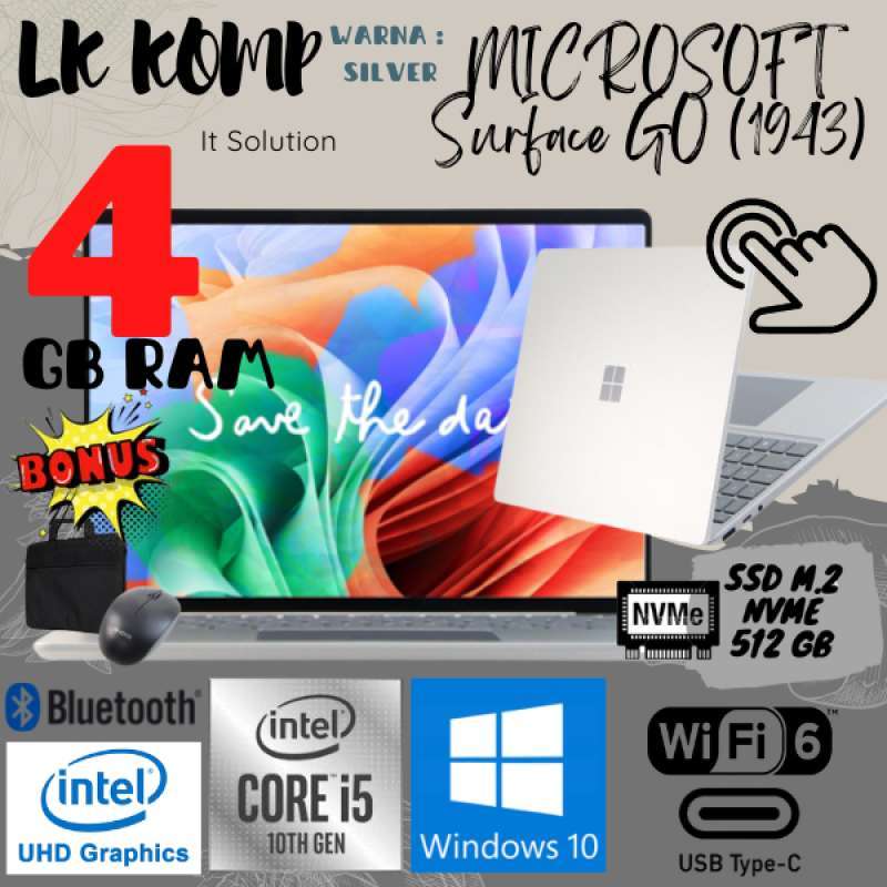 Jual Microsoft Surface Laptop GO (1943) Core i51035G1 and 512GB SSD