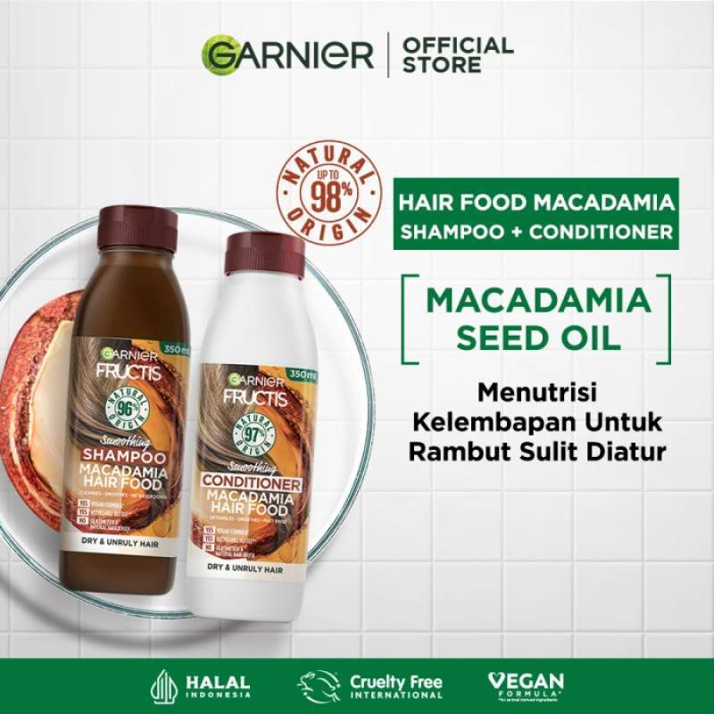 Jual Garnier Fructis Hair Food Macadamia Shampoo + Conditioner di