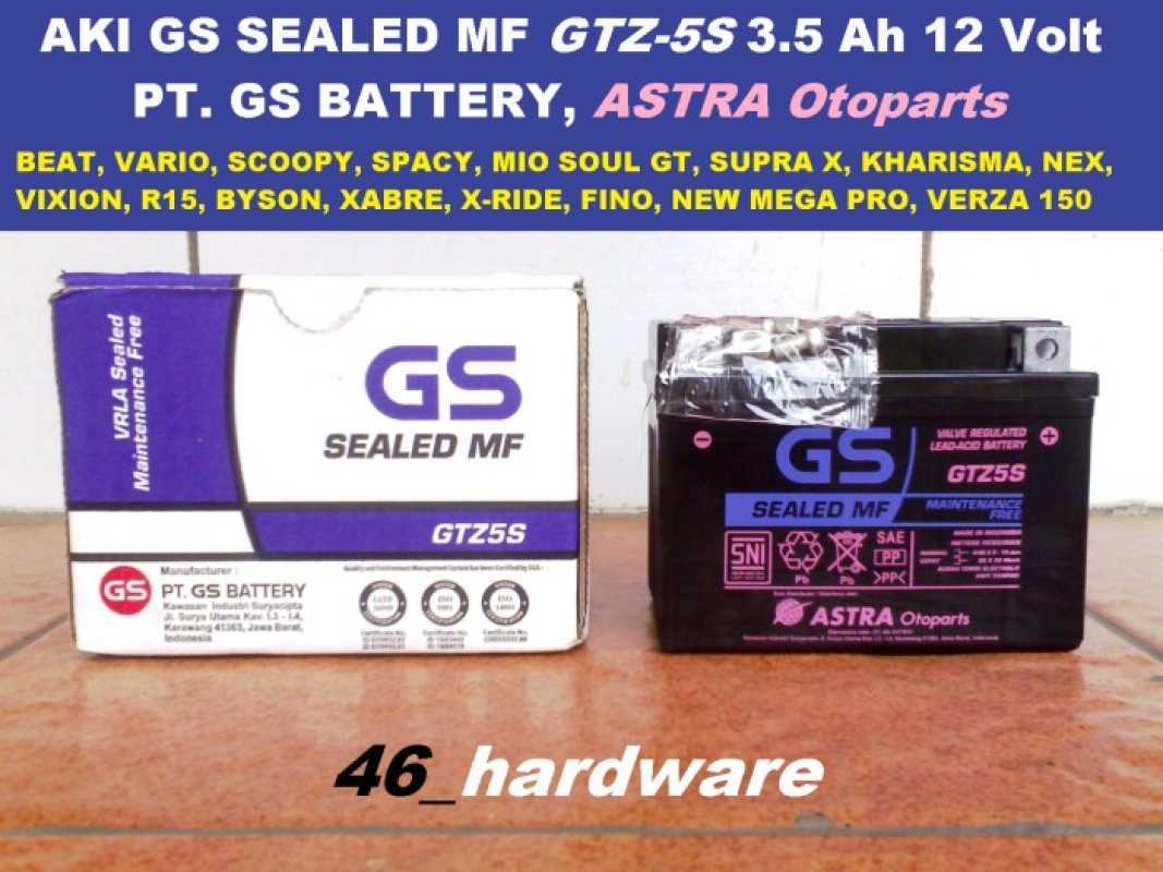 Jual Aki Gs Astra Sealed Mf Maintenance Free Gtz-5s Gtz5s Kering 12v 3