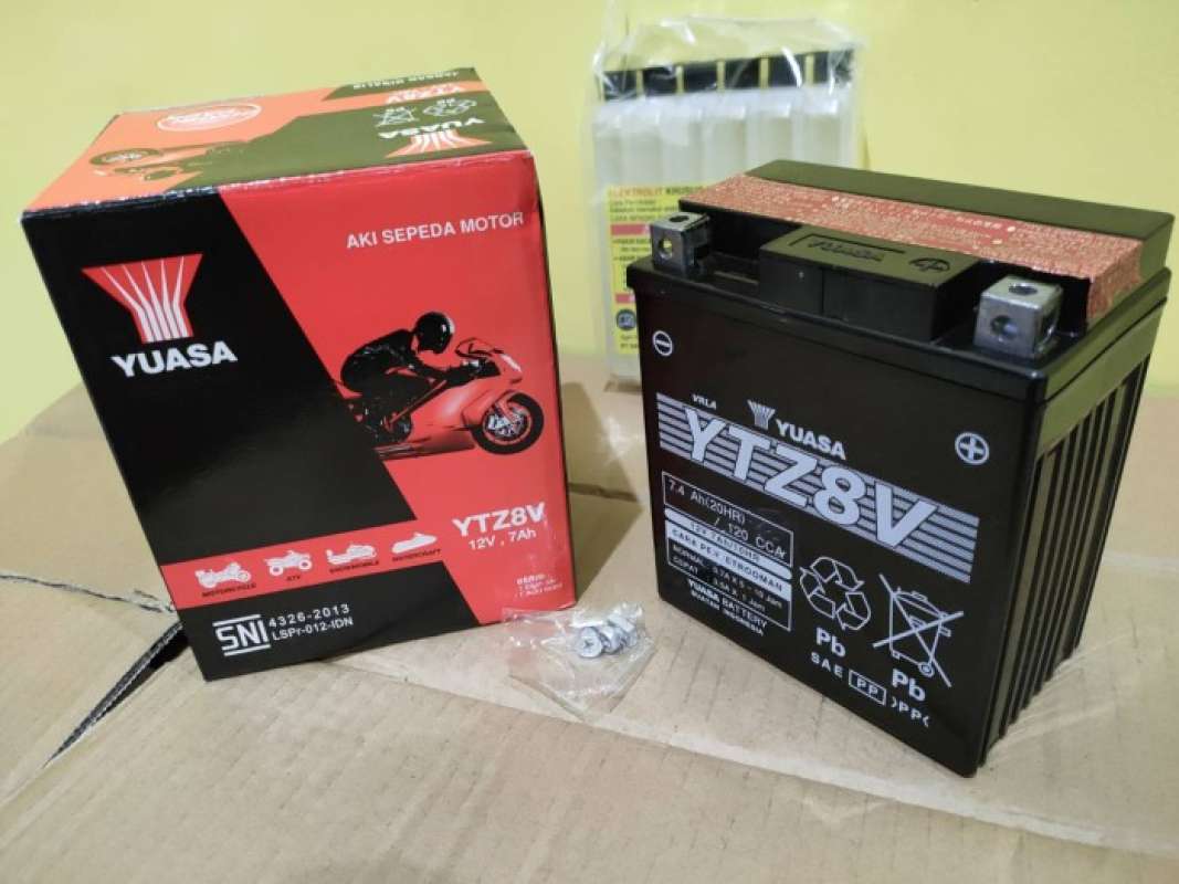 Promo Aki Motor CBR 250, R25, KLX 250 YTZ8V YUASA ORI Diskon 23% di