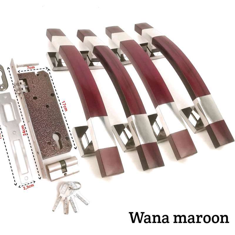 Jual hendel pintu 1 set isi 4 Gagang Pintu/Paket Handle Pintu Rumah dan