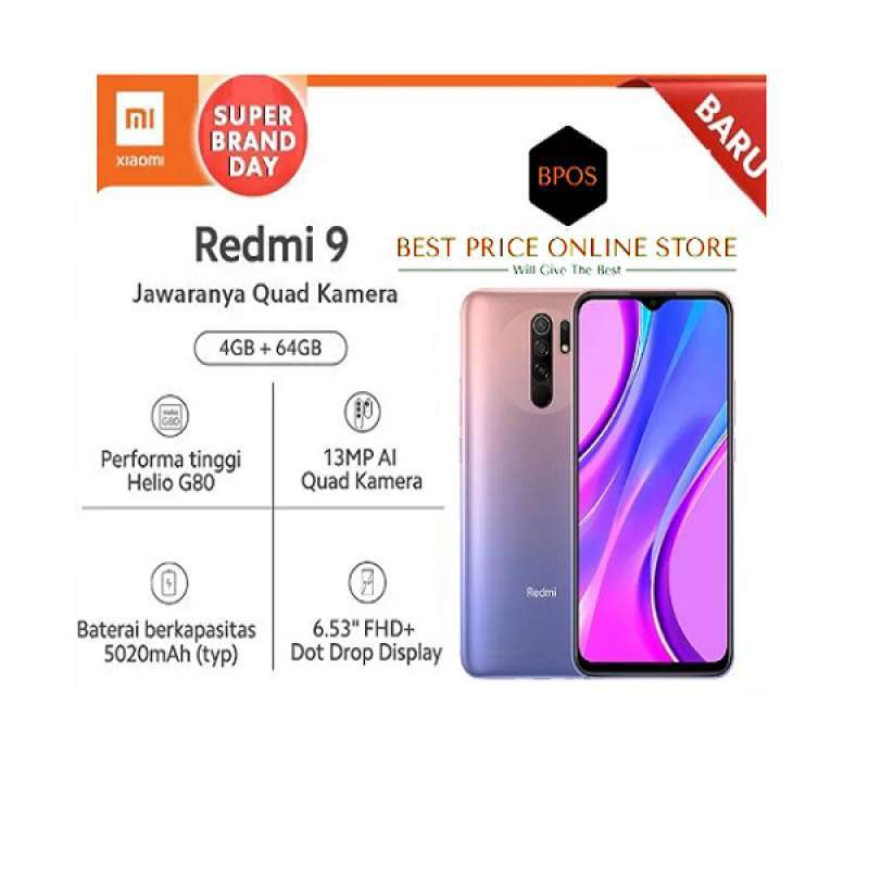 â Xiaomi Redmi 9 Smartphone [4 Gb/ 64 Gb/ Garansi Resmi