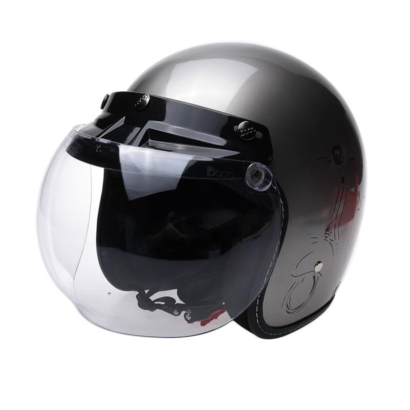 Jual Corvus CR 1 Scooter Helm Half Face Titanium di Seller