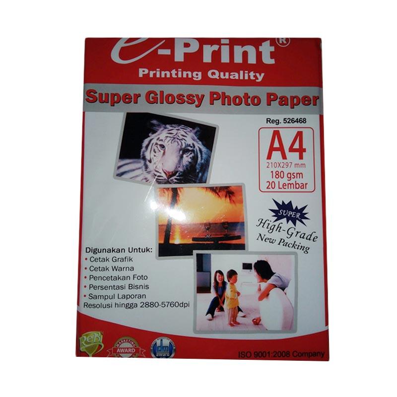 Promo EPrint Glossy Photo Paper [180 Gsm/ A4/ 20 Sheets] Diskon 9 di