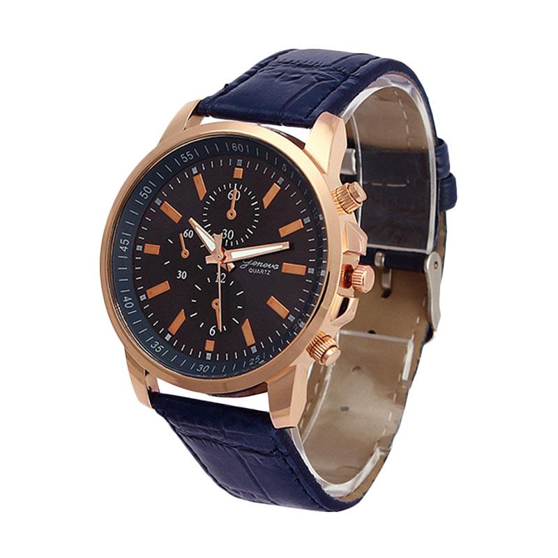jual geneva motif kulit ss jam tangan fashion blue jual geneva motif kulit ss jam tangan fashion blue