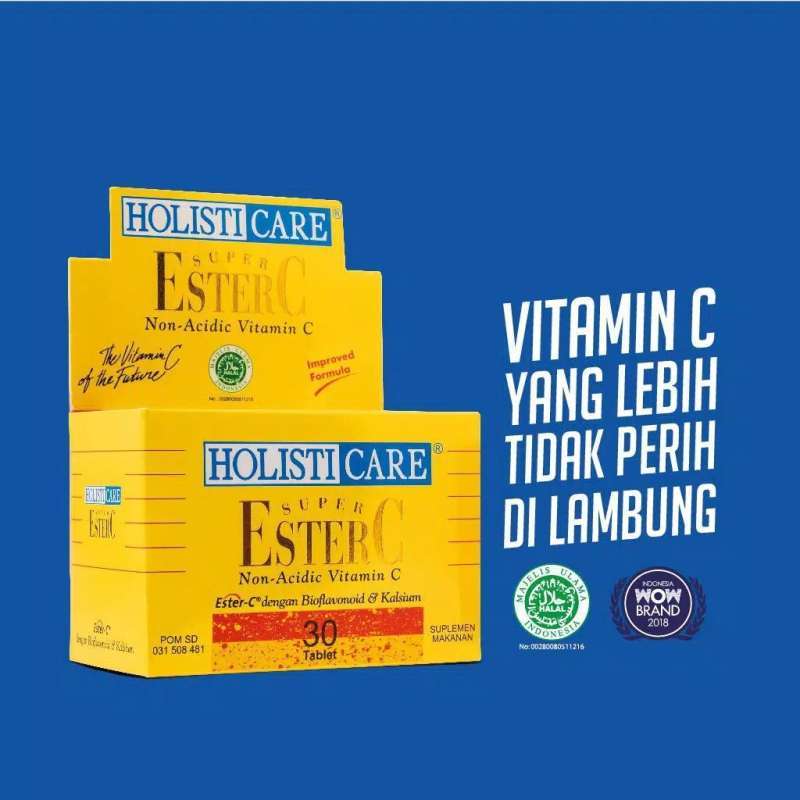 Jual Holisti Care Ester C Botol 30 Tablet Vitamin C 500 Mg Aman Lambung