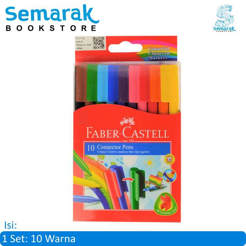 Promo Faber Castell Connector Pen Spidol Warna Kreatif Set 10 Warna