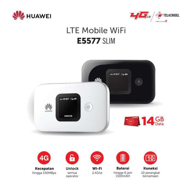 Jual MODEM WIFI HUAWEI E5577 LCD UNLOCK FREE KARTU TSEL 14GB / MOD05-HUA di Seller Venus