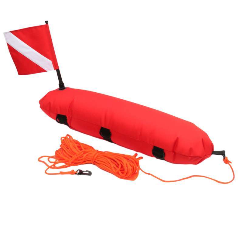 Promo Safe Inflatable Scuba Diving Spearfishing Float Buoy +Dive Flag Red Diskon 16 di Seller