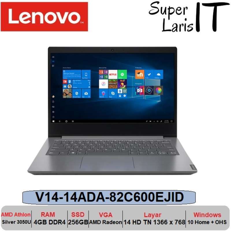 Jual Laptop Lenovo V14 ADA 82C6 AMD 3050U|4GB|256GB|14 TN|W10 OHS ...