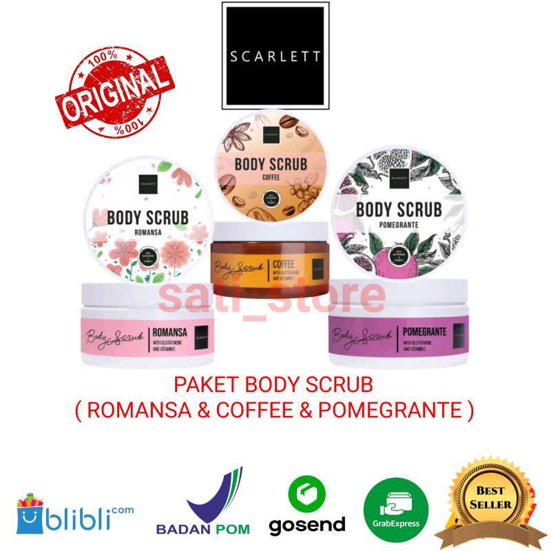 Jual PAKET SCARLETT SCARLETT WHITENING BODY SCRUB ROMANSA COFFEE