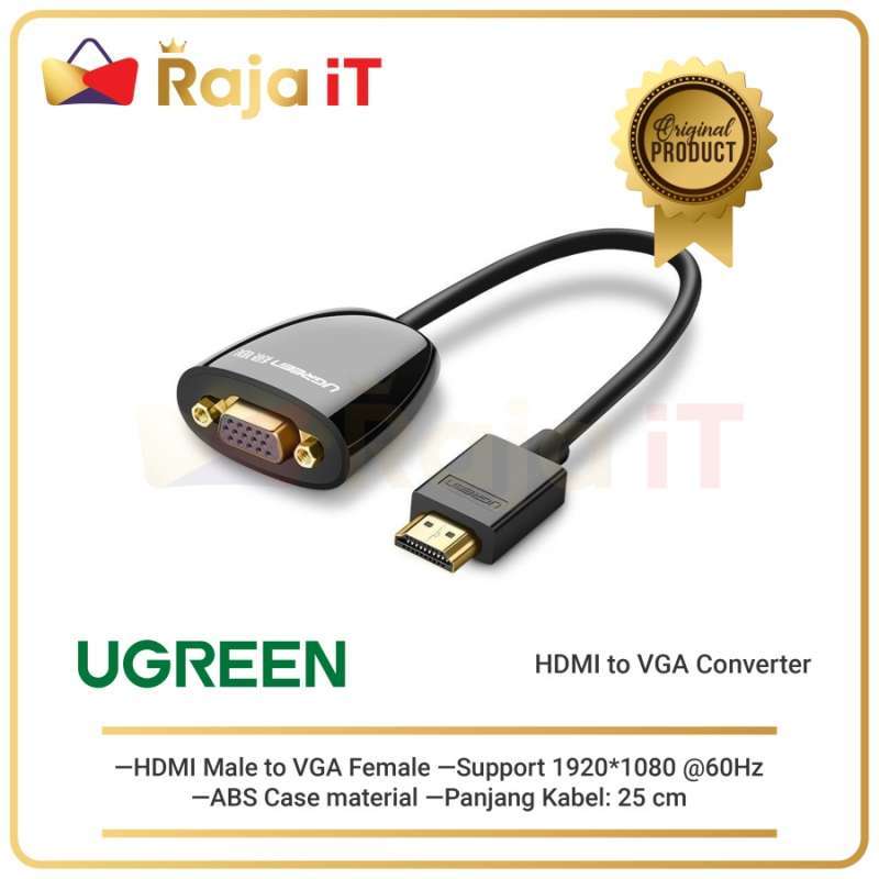 Jual UGREEN HDMI to VGA Converter without Audio for Laptop PC Proyektor TV 40253 di Seller