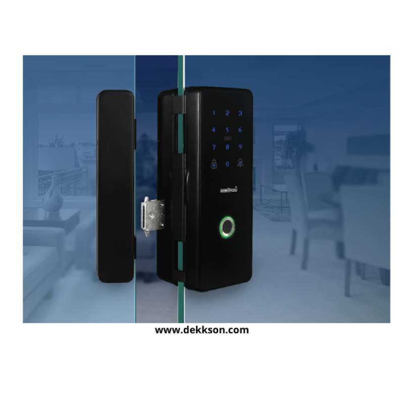 Jual Electronic Lock Dekson For Glass Door G01 MF FIN PASS RC L/R BL di