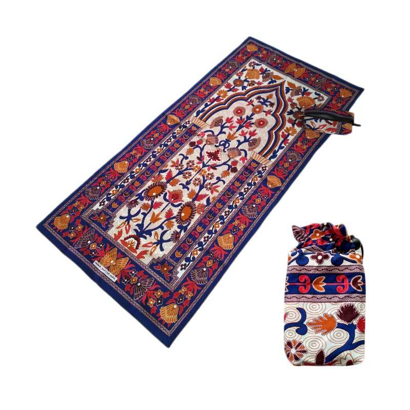 Jual Zahra Haji Seri Kerang Batik Sajadah Lipat - Biru Tua ...