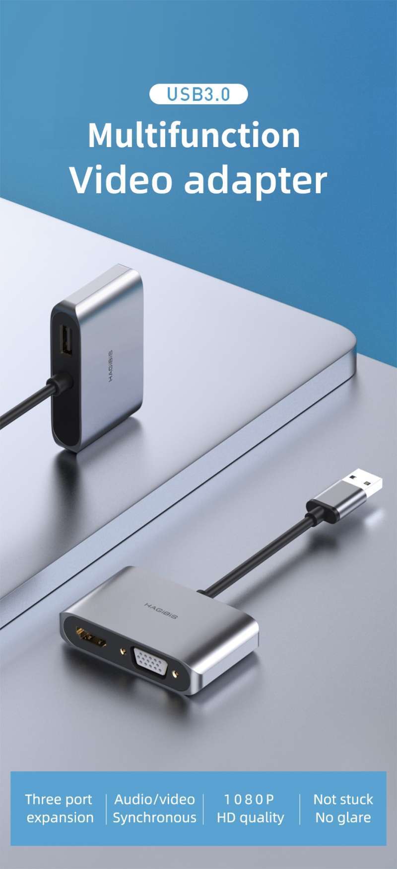 Promo Hagibis USB 3.0 to HDMI VGA Adapter Diskon 17 di Seller Ethan