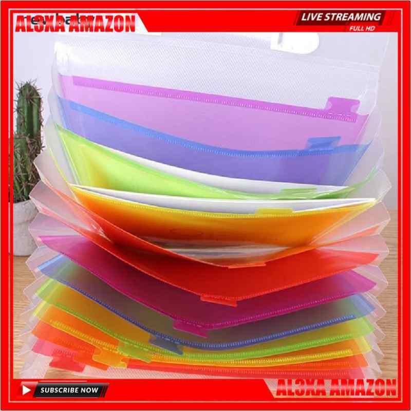 Promo Plastic Portable File Folder Extension Wallet Bill Receipt File