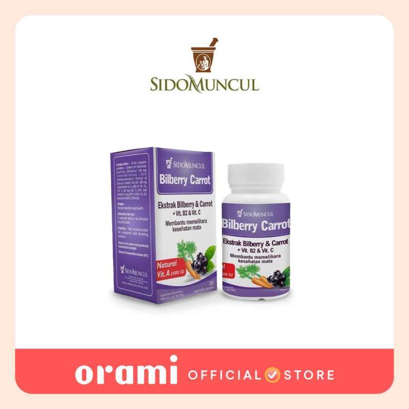 Jual Sido Muncul Herbal Bilberry Carrot 30 Kapsul Mata Sehat Segar di