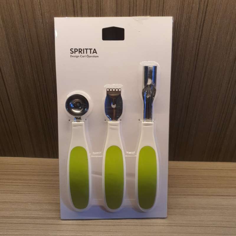 Jual Ikea Fruit Garnishing Set 3 Pc Penghias Pengerok Buah Buahan Green