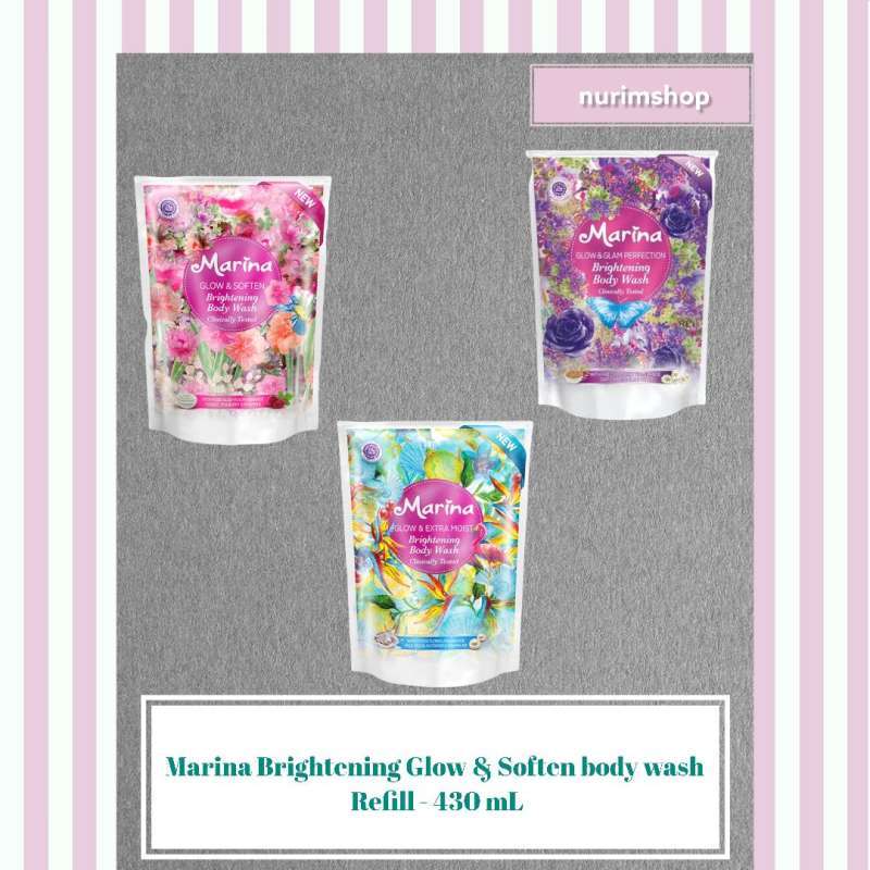 Jual Marina Glow & brightening body wash refill 430 ml di Seller NURIM