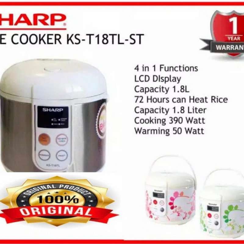 Promo Sharp Rice Cooker Digital KsT18Tl 1,8 L Garansi Resmi Diskon 32 di Seller Honey Market