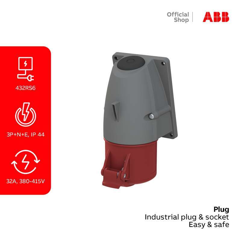 Jual ABB WALL MOUNT SOCKET 3P+N+E 32A IP44 380-415V 432RS6 ...