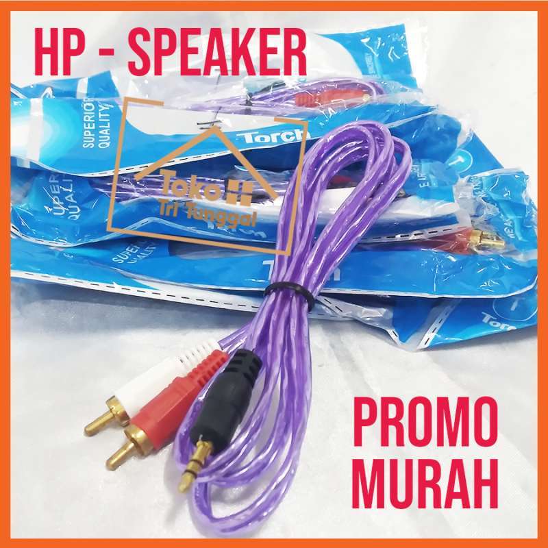 kabel aux murah varian warna kabel audio transparan full color connector hp ke speaker