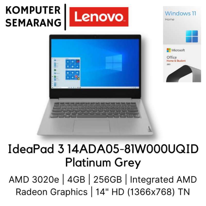Jual Lenovo Ideapad 3 14ada05 - Uqid [amd 3020e/4gb/256gb/integrated ...